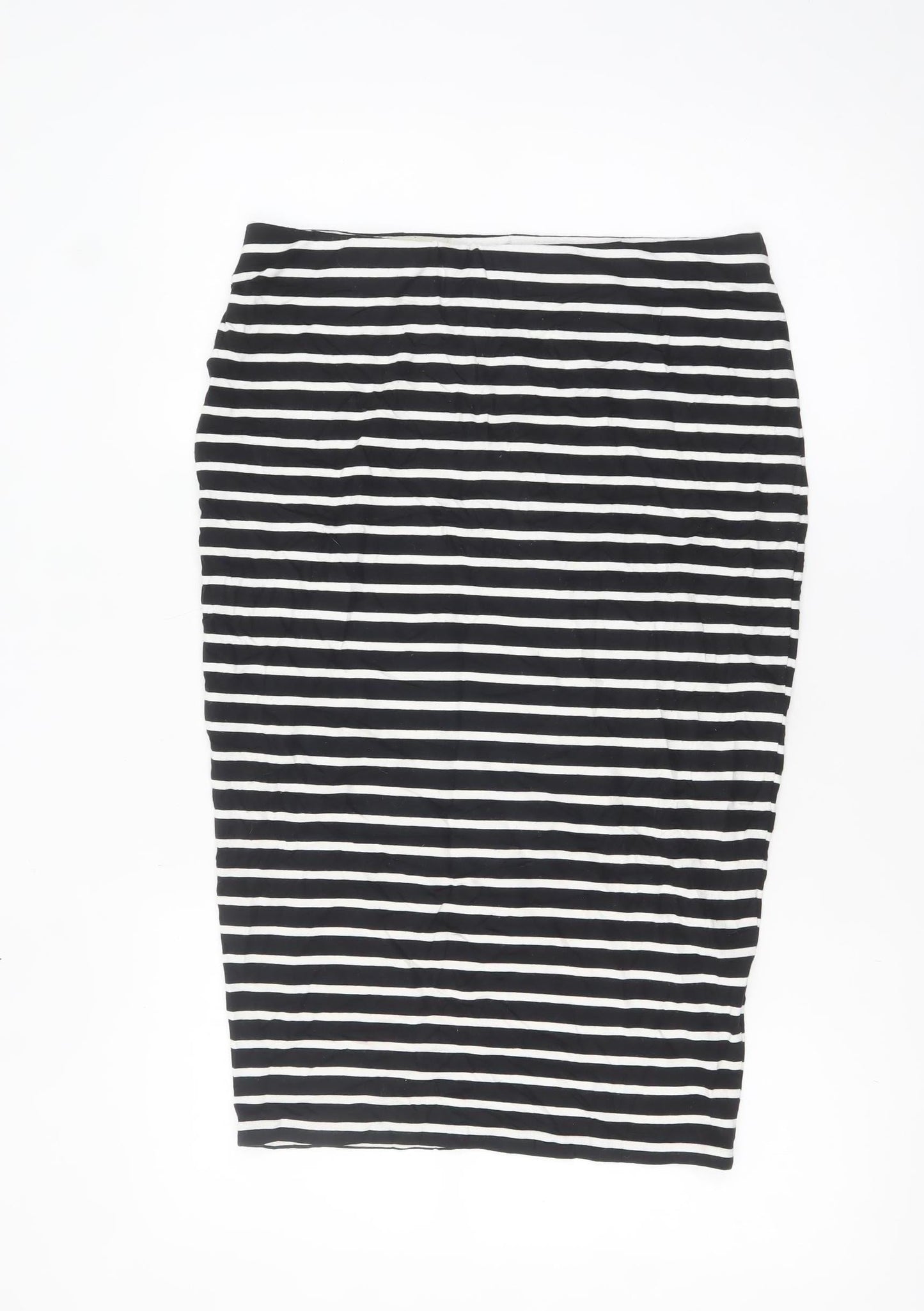 Marks and Spencer Women Black Striped Pencil Skirt Size 10