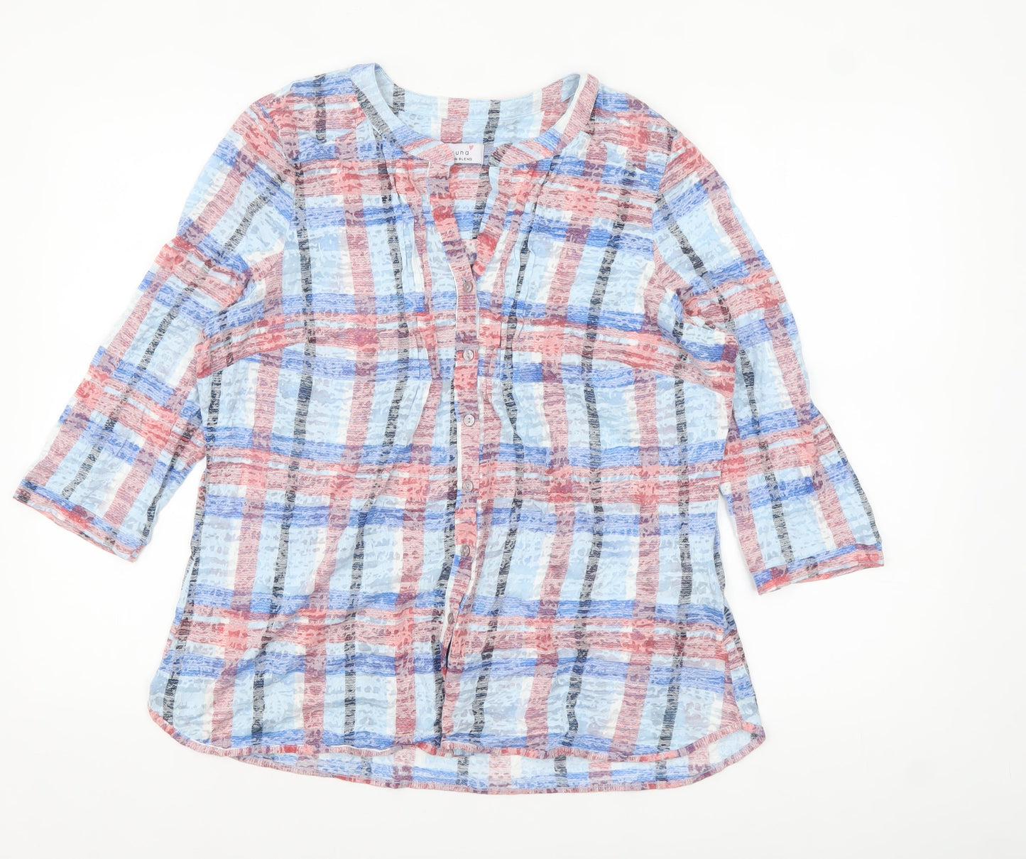 Marks and Spencer Women's Multicoloured Check Tunic Blouse UK 16
