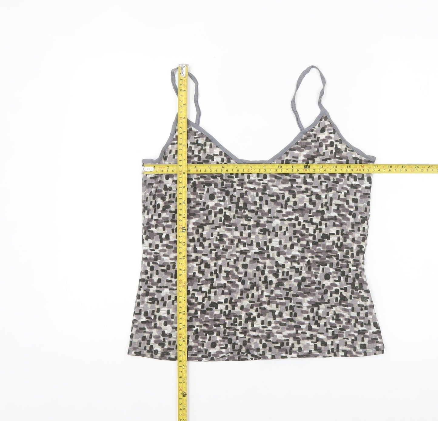 Marks and Spencer Per Una Women Grey Geometric Camisole Top Size 14