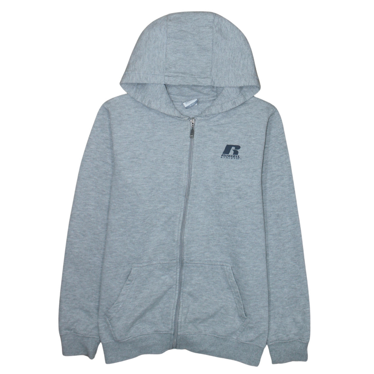 Russell Athletic Boys Grey Full Zip Hoodie 12-13 Years Fleece Sweatshirt