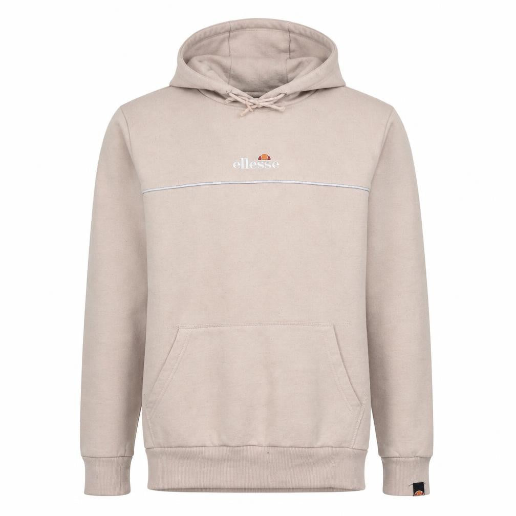 Ellesse Men's Beige Pullover Hoodie L Embroidered Logo Fleece