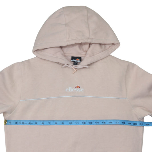 Ellesse Men's Beige Pullover Hoodie L Embroidered Logo Fleece
