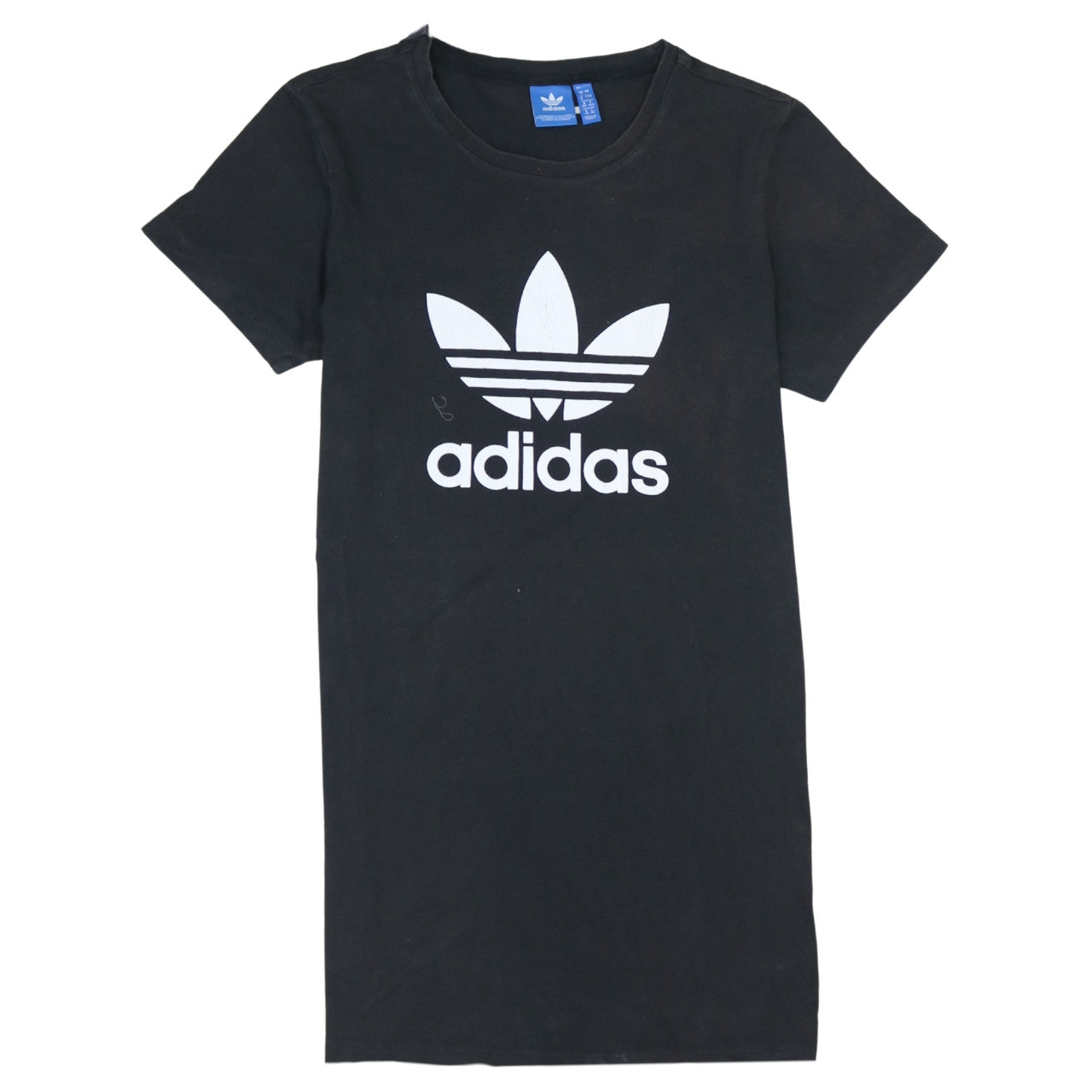 Adidas Womens Black T-Shirt Small Logo Crew Neck Short Sleeve