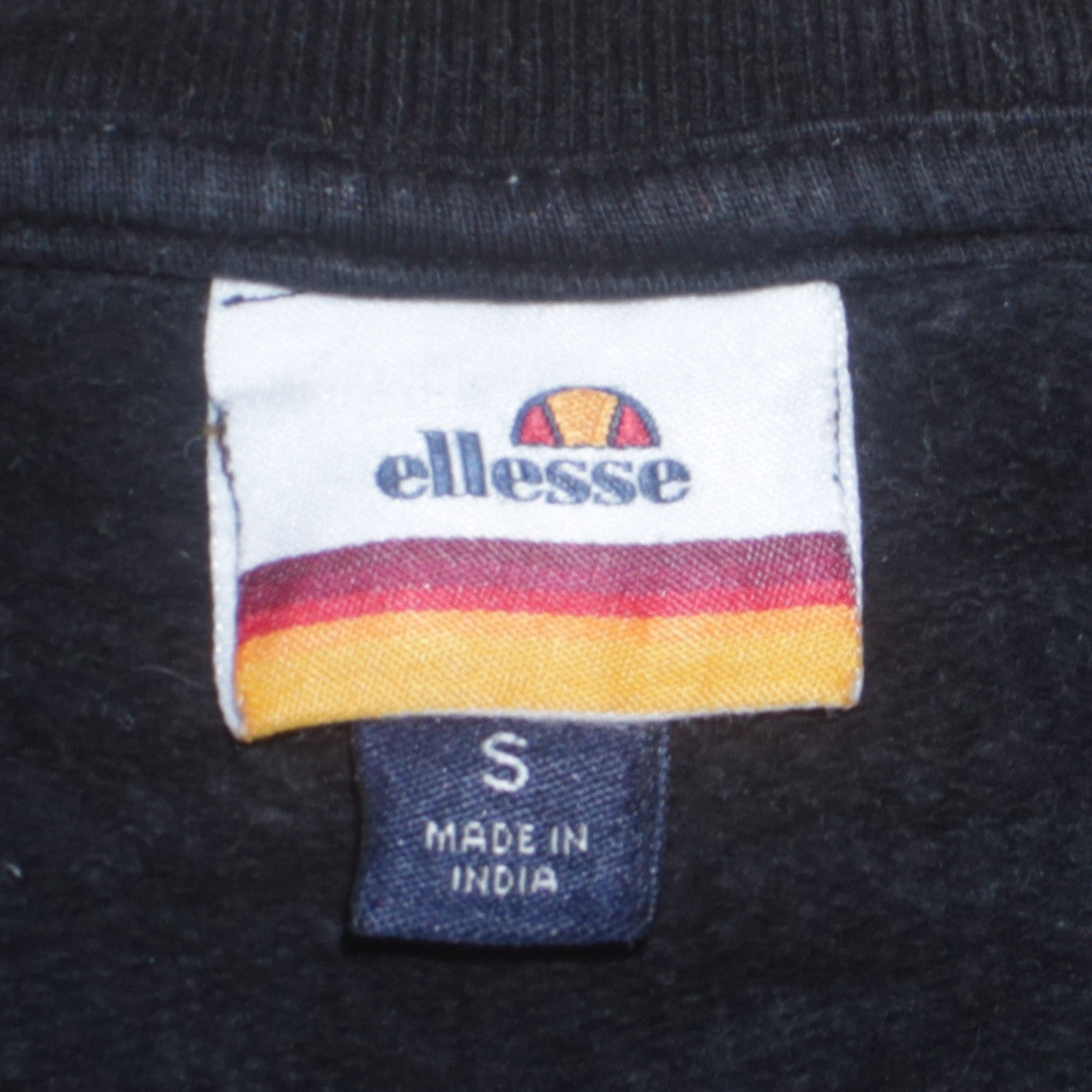 Ellesse Men's Black Small Pullover Sweatshirt Logo Crew Neck