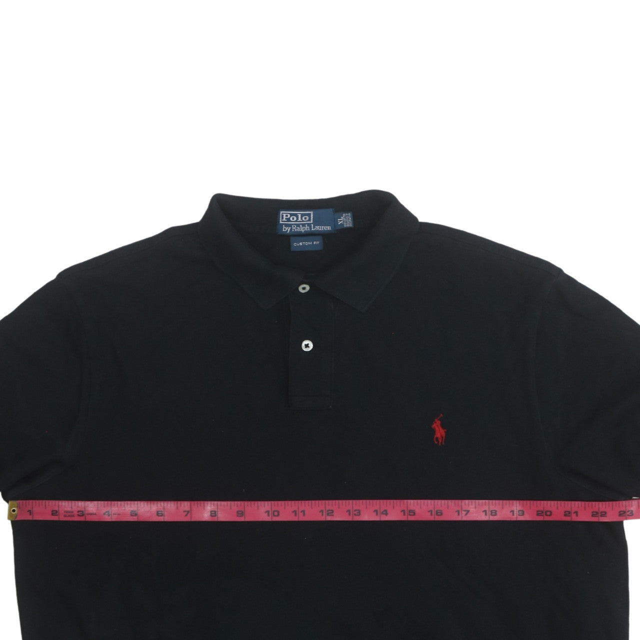 Ralph Lauren Men's Black Long Sleeve Custom Fit Polo Shirt XL