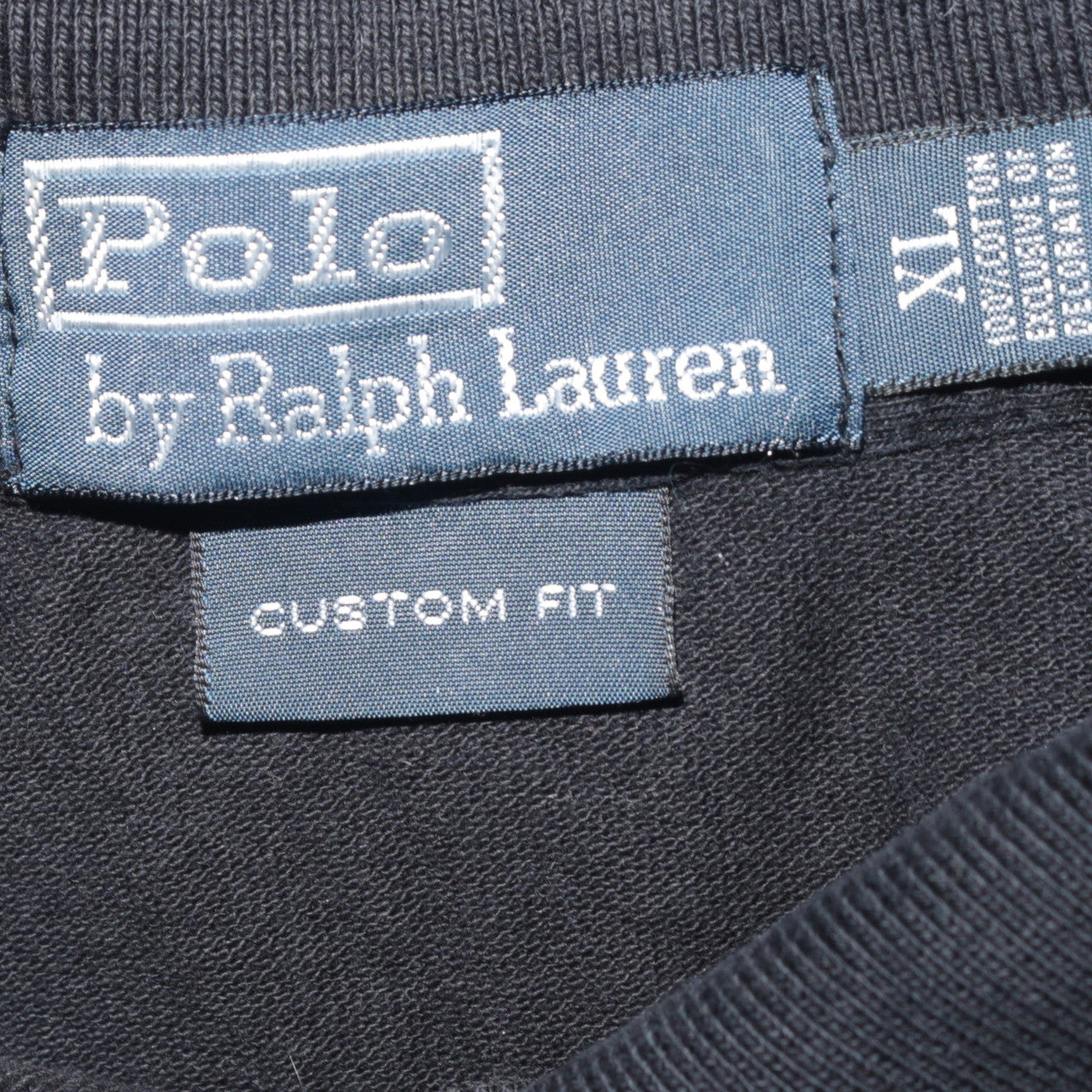 Ralph Lauren Men's Black Long Sleeve Custom Fit Polo Shirt XL