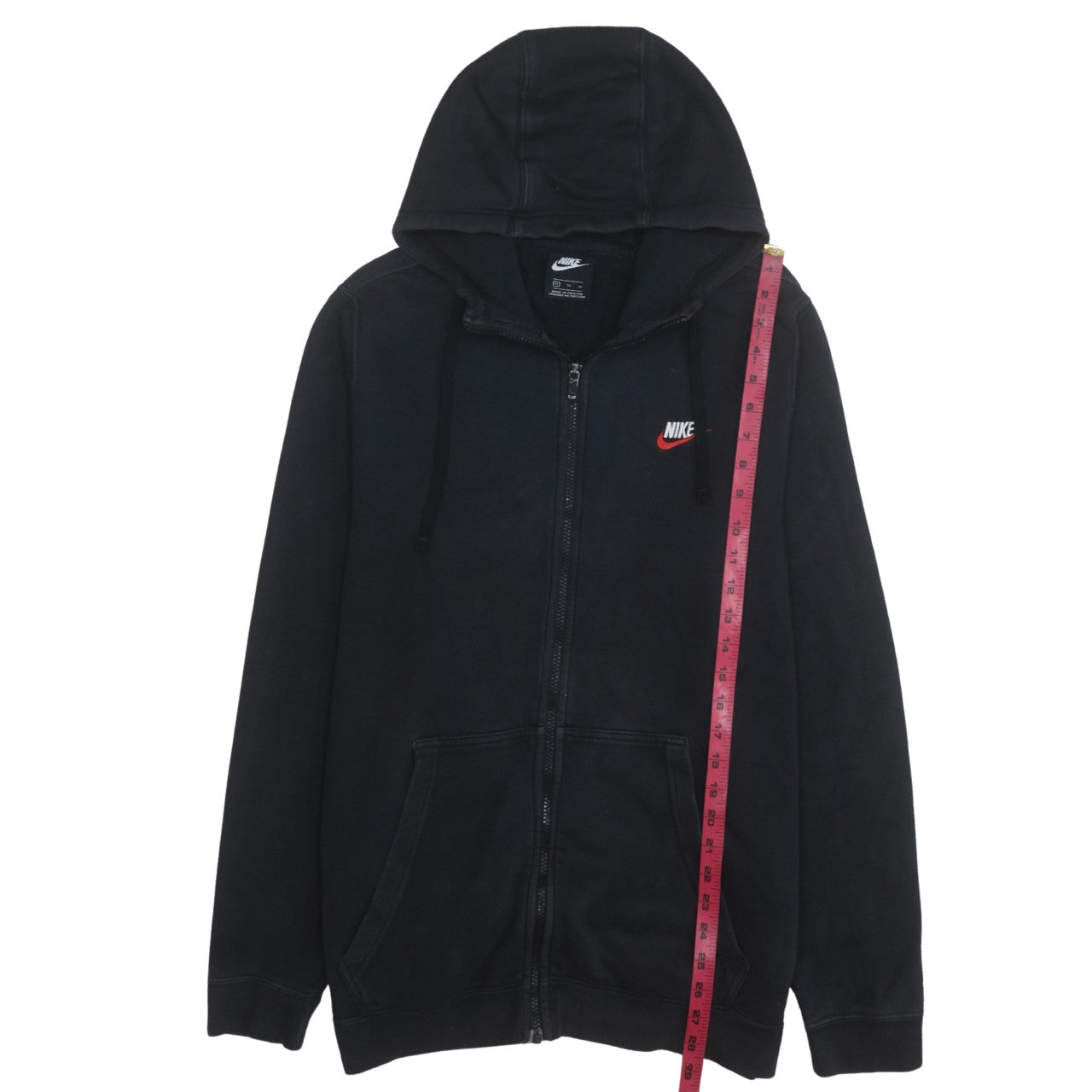 Nike Men's Black XL Full Zip Hoodie with Logo