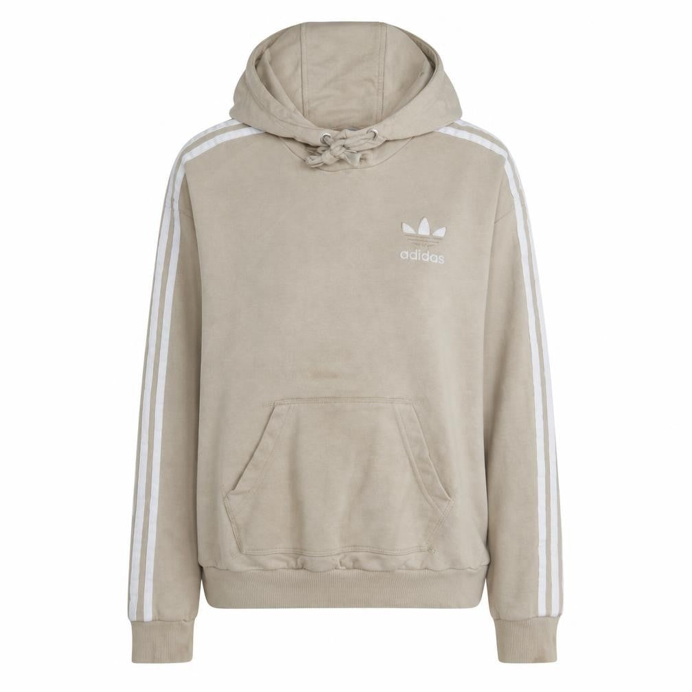 Adidas Women Beige Hooded Pullover Hoodie Size XS Classic Trefoil