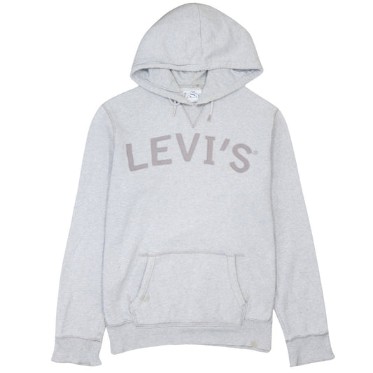 Levi's Men's Grey Hooded Pullover Sweatshirt Size L Logo Print