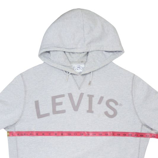 Levi's Men's Grey Hooded Pullover Sweatshirt Size L Logo Print