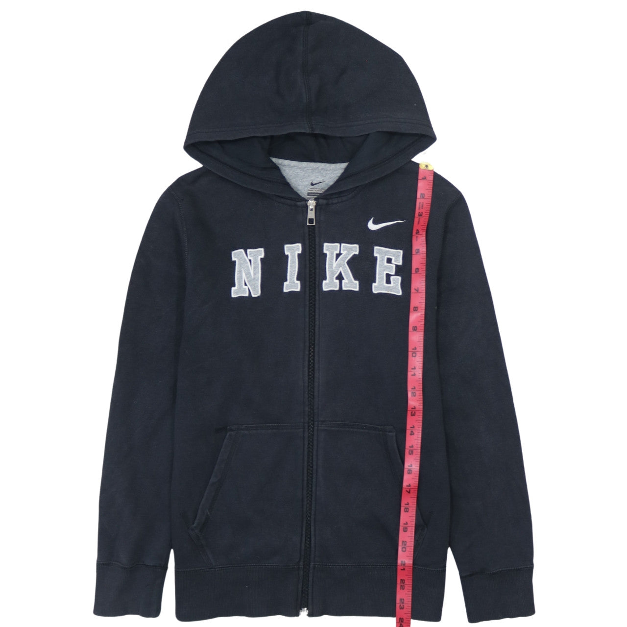 Nike Boys Black Full Zip Hoodie Sweatshirt L 12-13 Years Fleece Casual