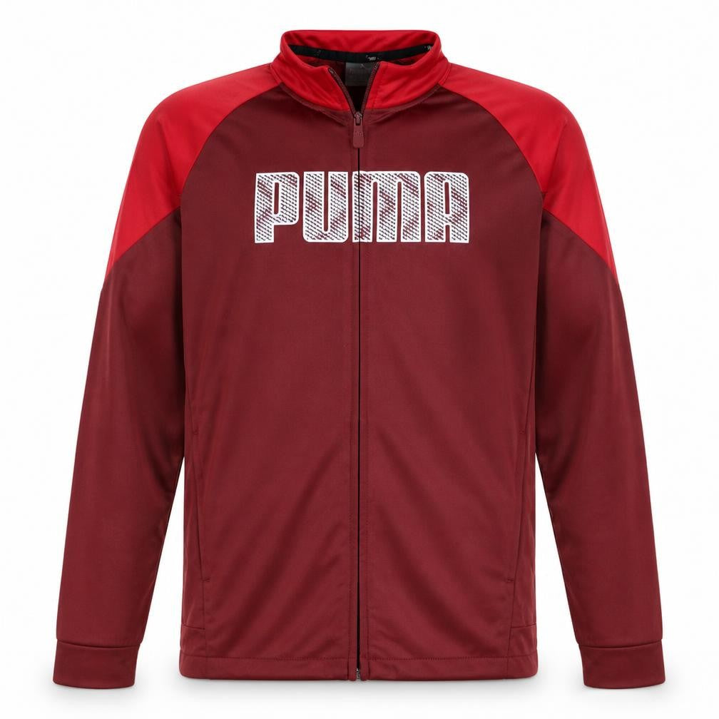 Puma Boys Red Track Jacket 12-14 Years Regular Fit Zip Up Activewear Top