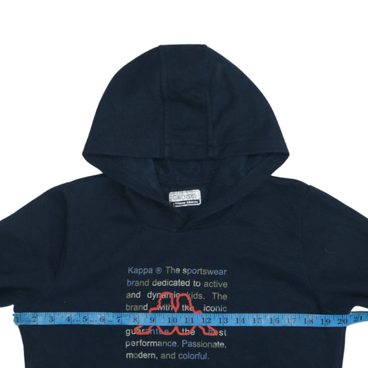 Kappa Boys Blue Pullover Hoodie 14 Years Graphic Logo Hooded Sweatshirt
