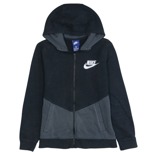 Nike Boys Black Full Zip Hoodie Sweatshirt Size 12-13 Years L