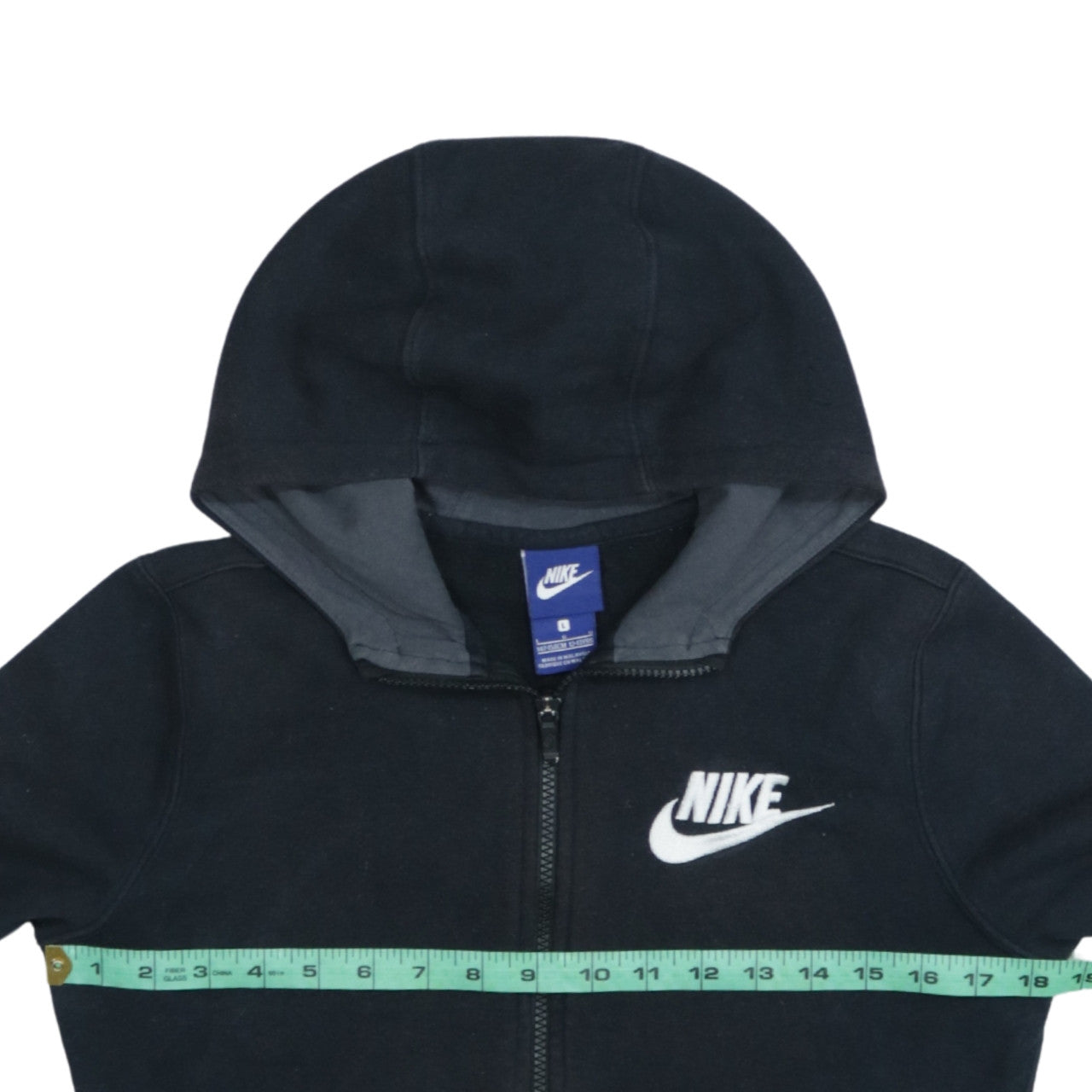 Nike Boys Black Full Zip Hoodie Sweatshirt Size 12-13 Years L