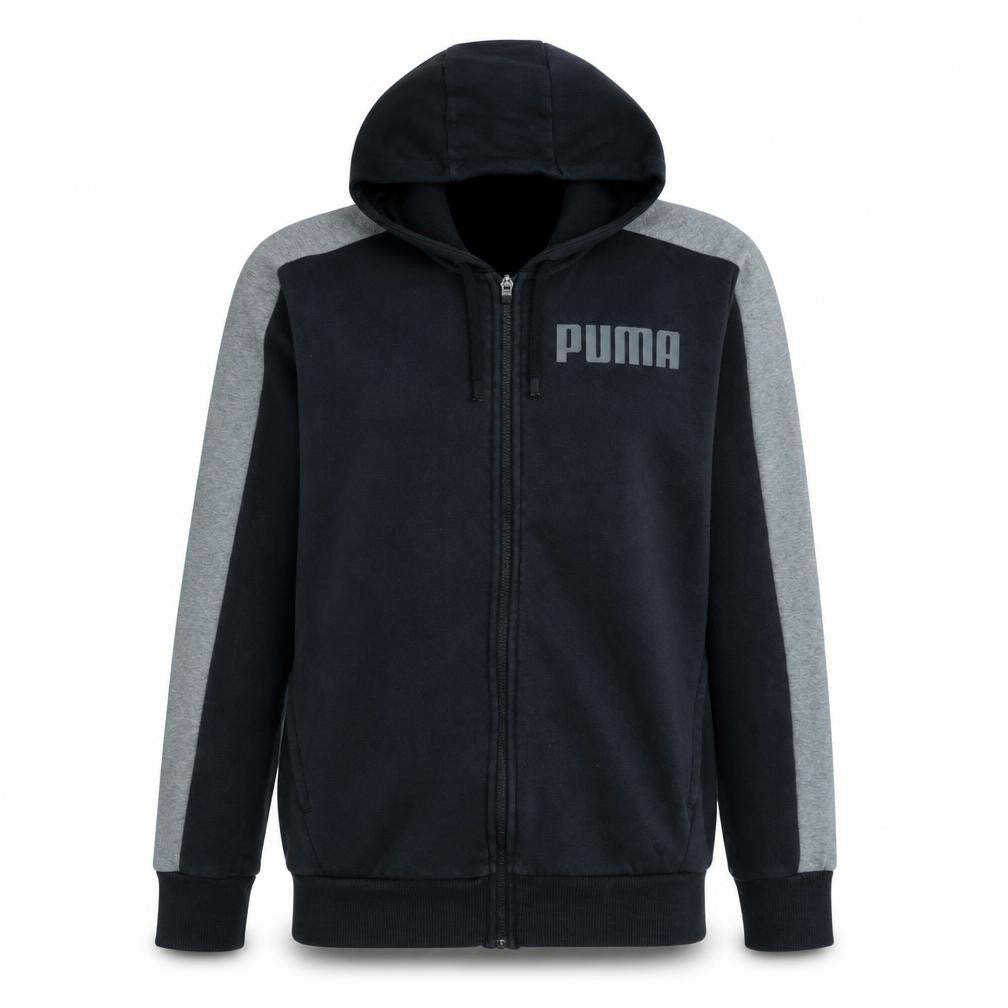 Puma Men's Black Full Zip Hoodie Size S Sportswear Lightweight