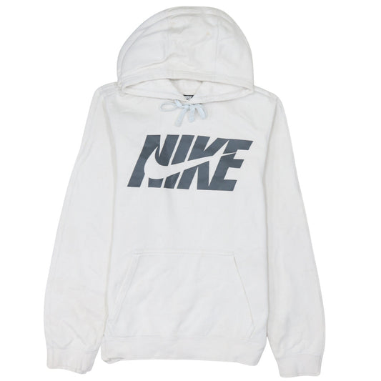 Nike Men's White Pullover Hoodie S Regular Fit Graphic Logo