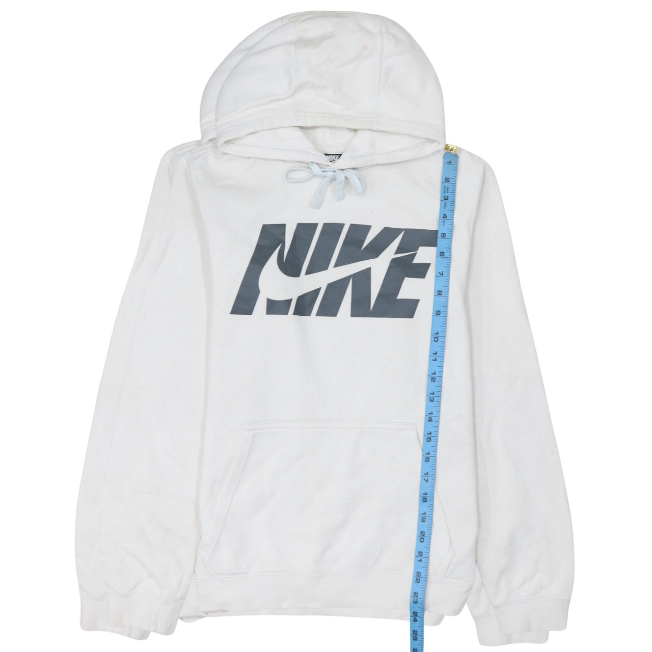 Nike Men's White Pullover Hoodie S Regular Fit Graphic Logo