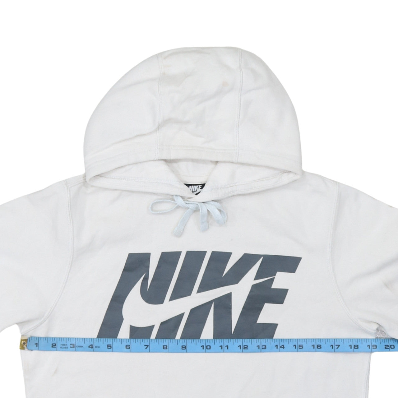 Nike Men's White Pullover Hoodie S Regular Fit Graphic Logo