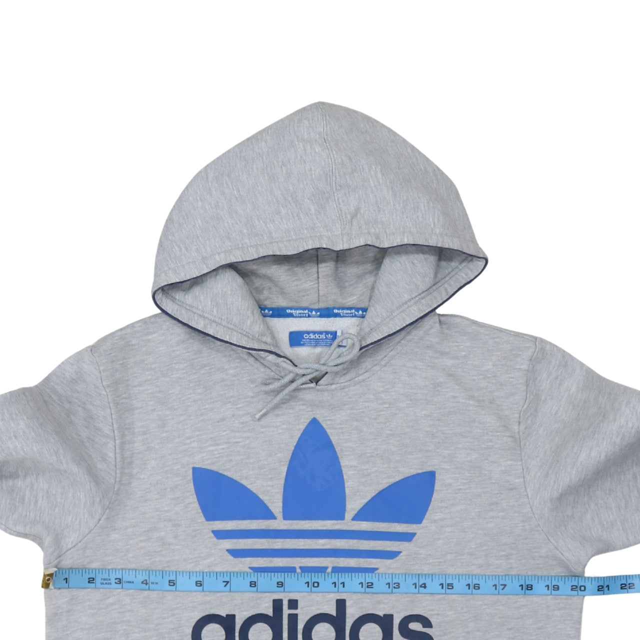 Adidas Men's Grey Pullover Hoodie M Regular Fit Sports Fleece