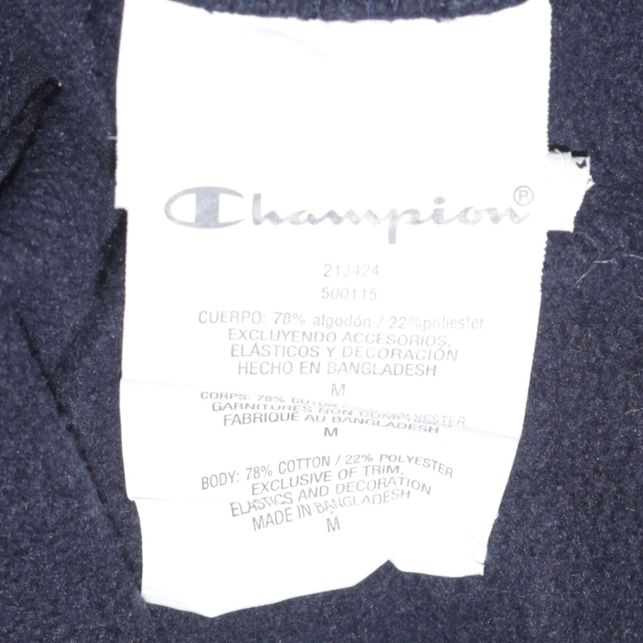 Champion Men's Blue Pullover Hoodie Medium Logo Fleece Sweatshirt