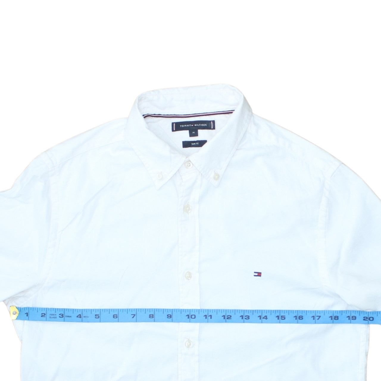 Tommy Hilfiger Men's White Slim Fit Long Sleeve Cotton Shirt M