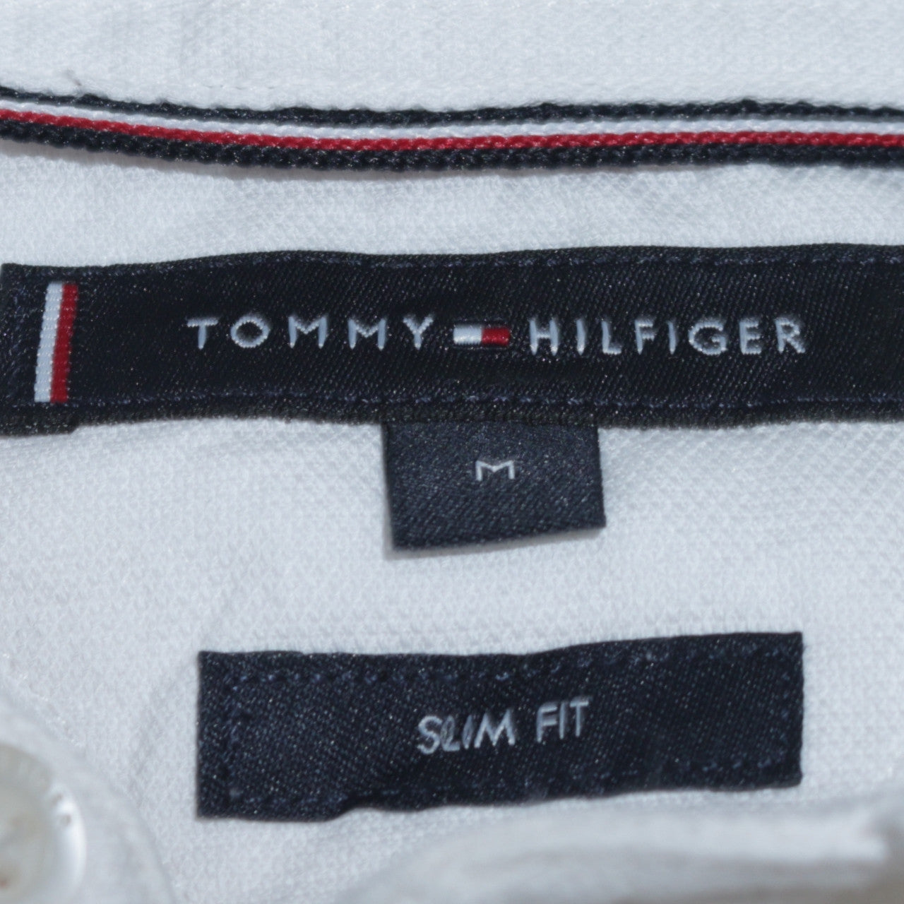 Tommy Hilfiger Men's White Slim Fit Long Sleeve Cotton Shirt M