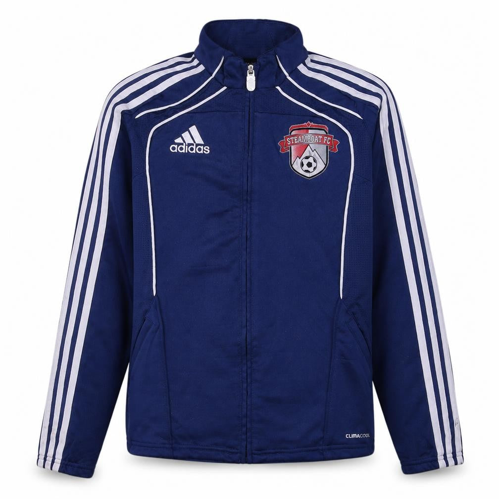 Adidas Boys Blue Football Track Jacket Size 13-14 Years Full Zip