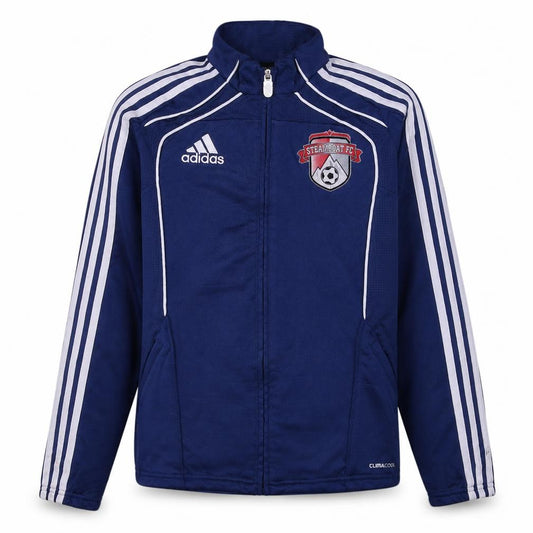 Adidas Boys Blue Football Track Jacket Size 13-14 Years Full Zip