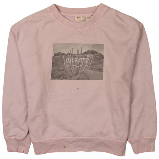 Levi's Men's Pink Graphic Logo Pullover Sweatshirt M