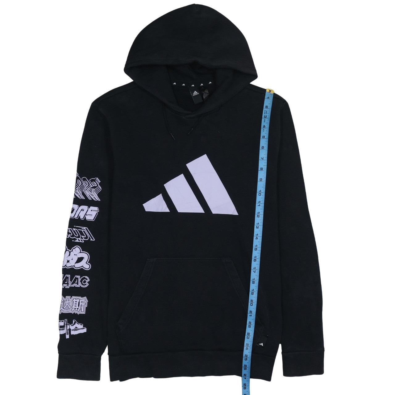 Adidas Mens Black Pullover Hoodie Size M Graphic Sportswear