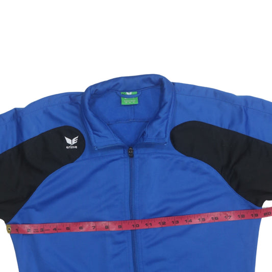 Erima Women's Blue Black Track Jacket Size 10 Full Zip Sports Top