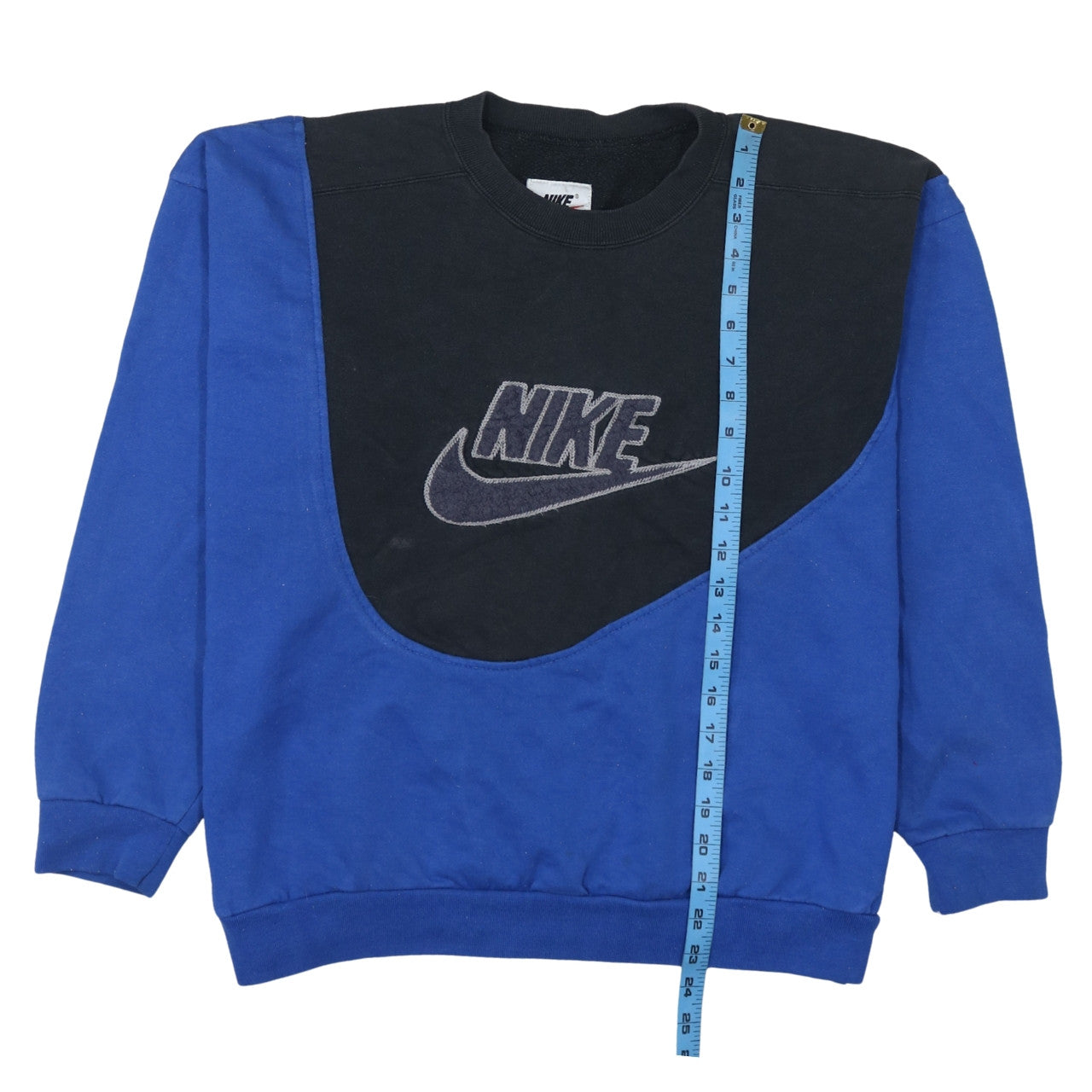 Nike Womens Blue & Black Colourblock Logo Crew Neck Sweatshirt M