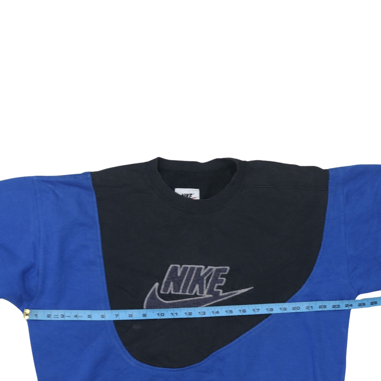 Nike Womens Blue & Black Colourblock Logo Crew Neck Sweatshirt M
