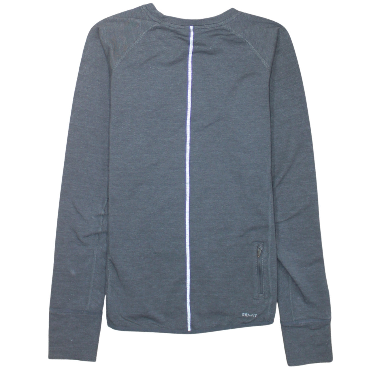 Nike Men's Grey Dri-Fit Running Long Sleeve Athletic Top Size S