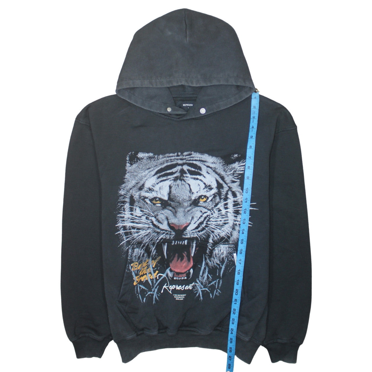 Represent Men's Black Tiger Graphic Pullover Hoodie Size S