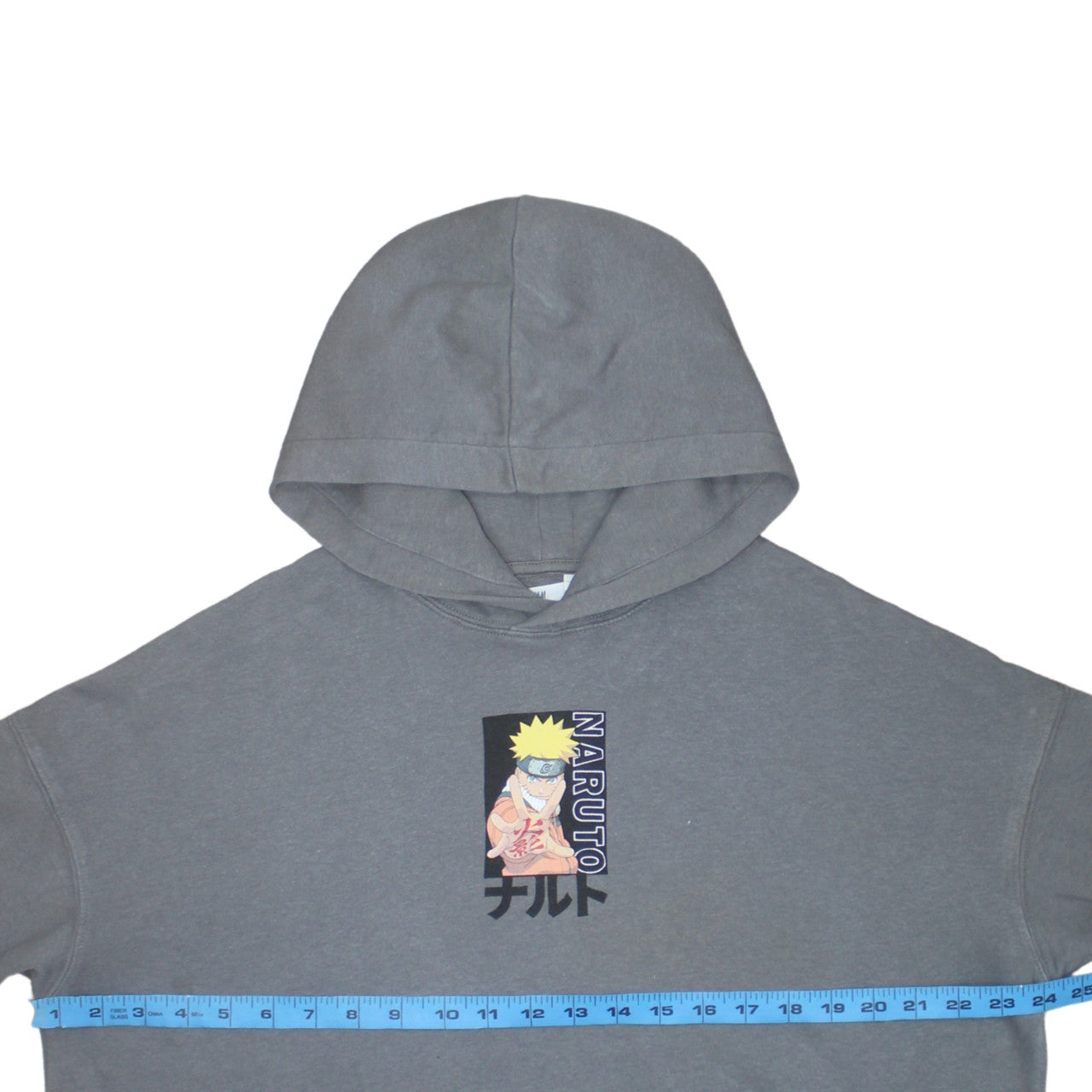 H&M Boys Grey Naruto Anime Pullover Hoodie 11-12 Years Graphic Fleece