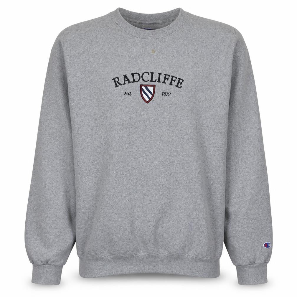 Champion Men's Grey XL Pullover Crew Neck Sweatshirt Radcliffe Embroidered Logo