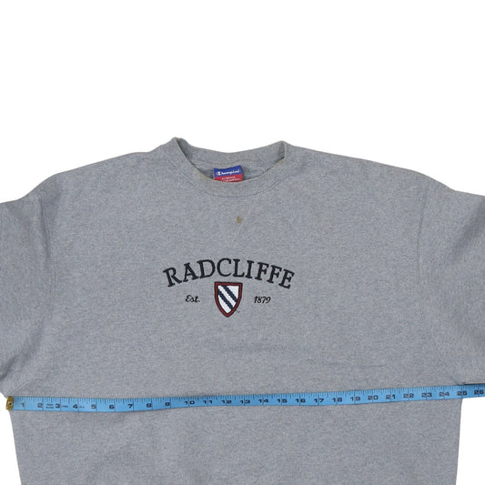Champion Men's Grey XL Pullover Crew Neck Sweatshirt Radcliffe Embroidered Logo