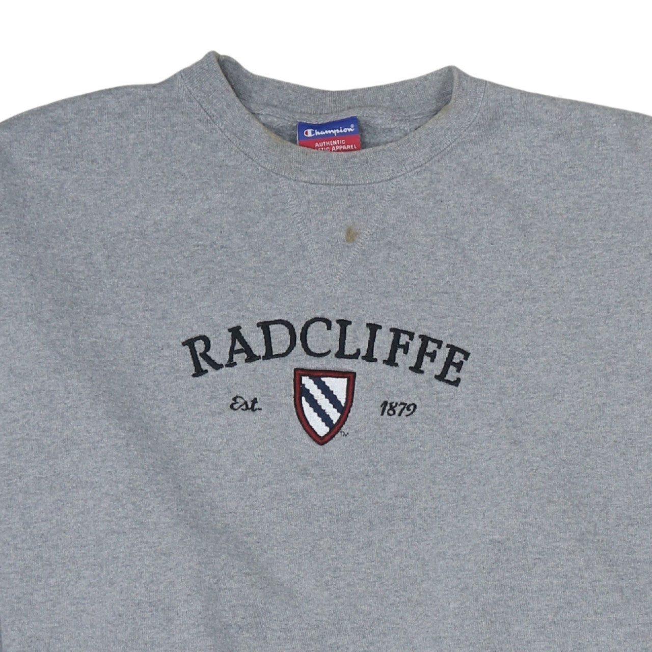 Champion Men's Grey XL Pullover Crew Neck Sweatshirt Radcliffe Embroidered Logo