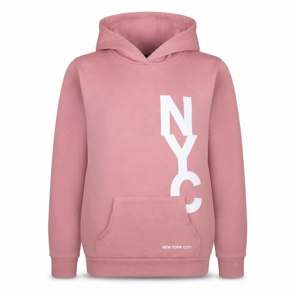 Primark Girls Pink NYC Pullover Hoodie 12-13 Years Regular Fit