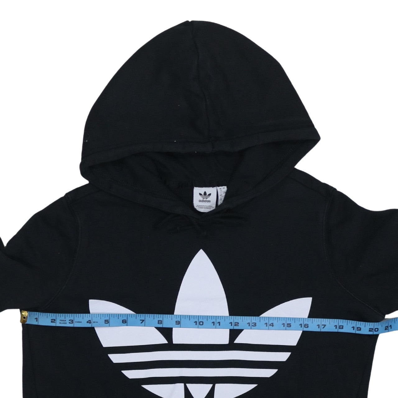Adidas Women Black Size 12 Pullover Hoodie with Logo Print