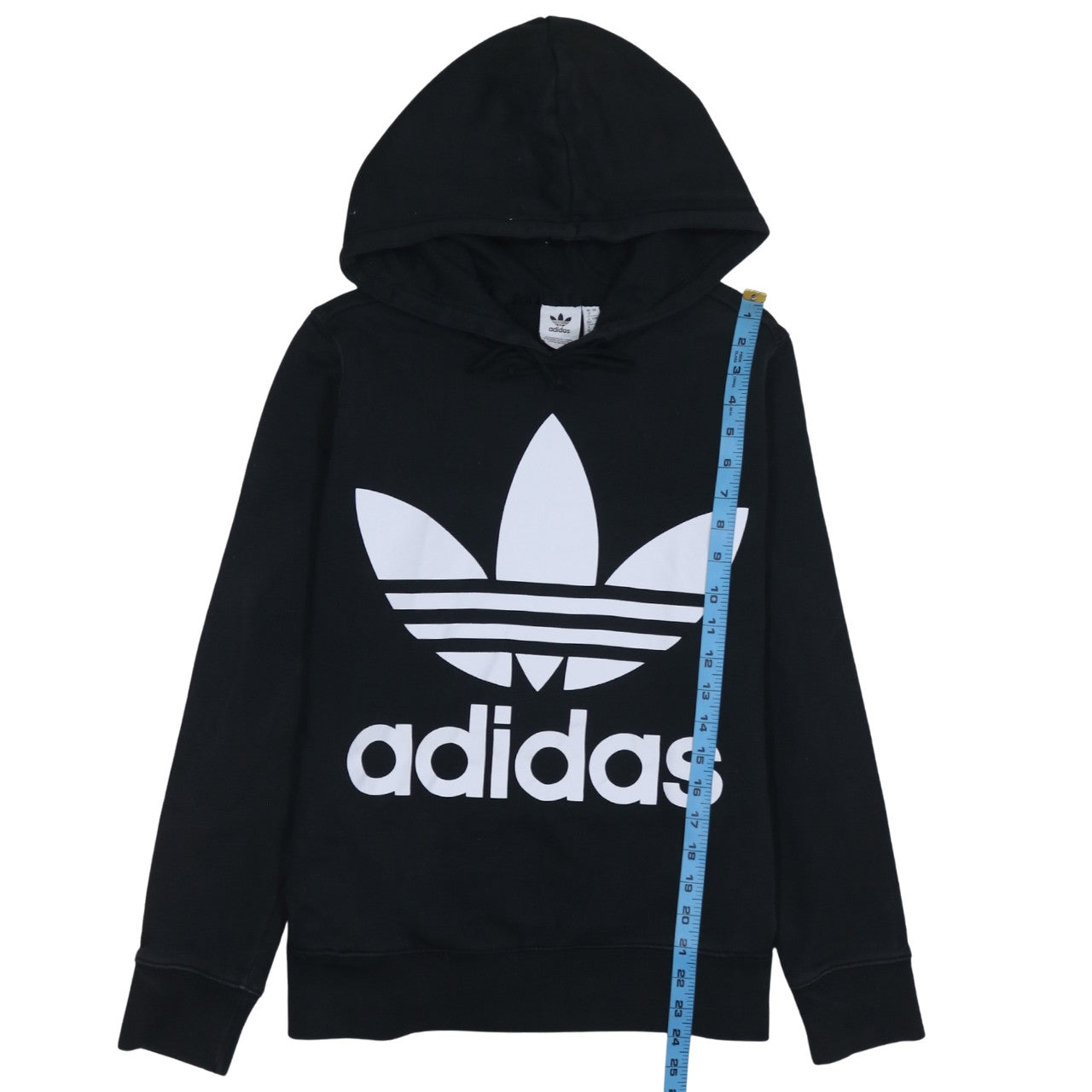 Adidas Women Black Size 12 Pullover Hoodie with Logo Print