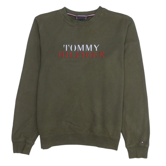 Tommy Hilfiger Men's Green Embroidered Logo Sweatshirt Size M