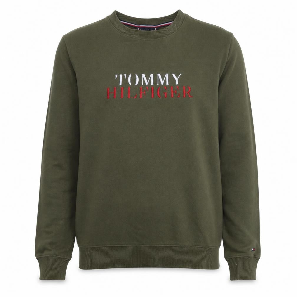 Tommy Hilfiger Men's Green Embroidered Logo Sweatshirt Size M