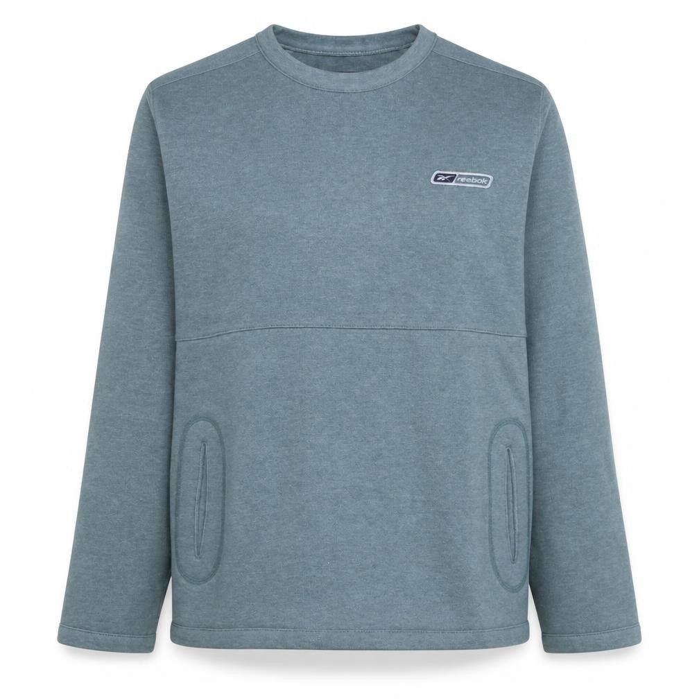 Reebok Women Blue Size 12 Pullover Sweatshirt Crew Neck Long Sleeve