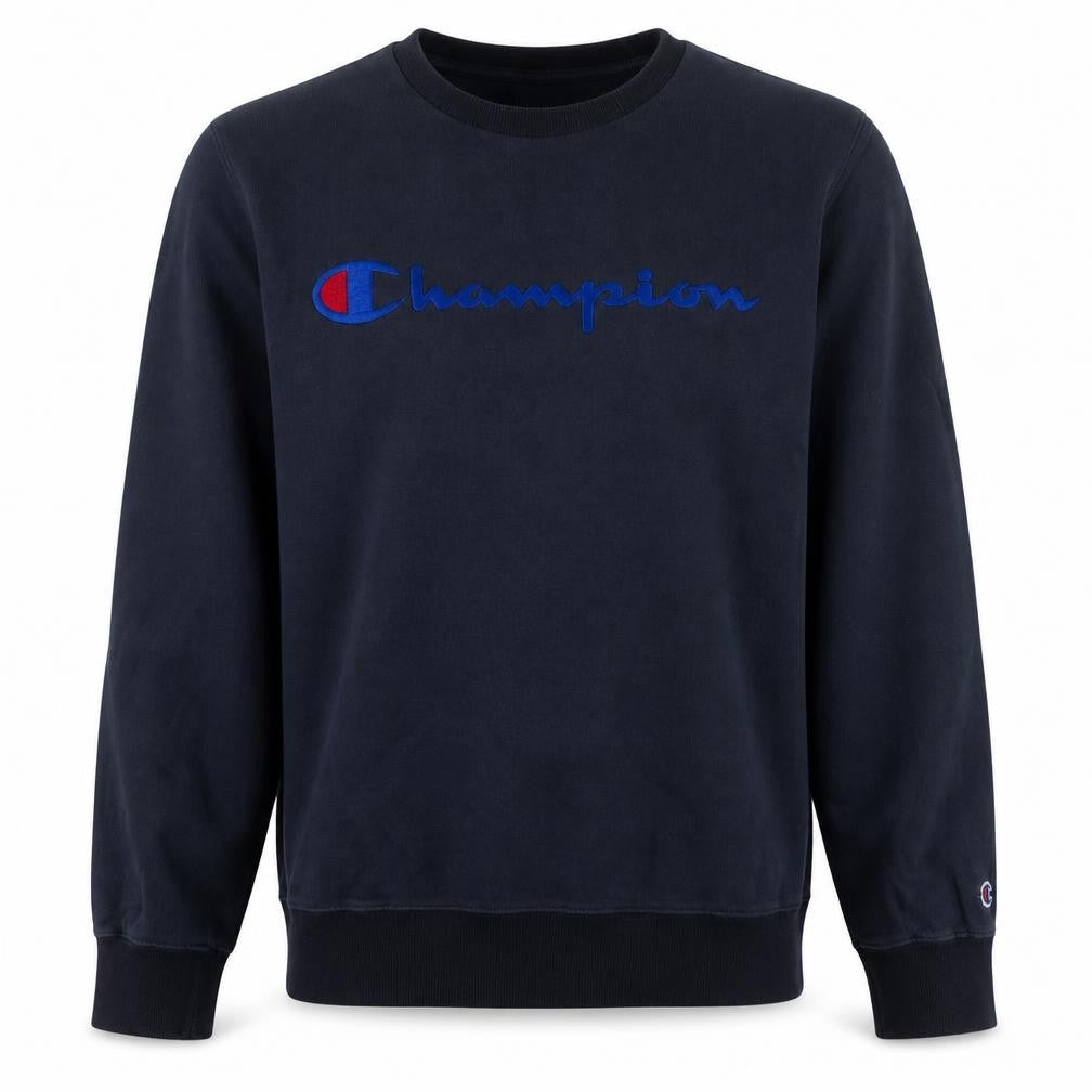 Champion Men's Blue Small Pullover Sweatshirt Crew Neck Logo