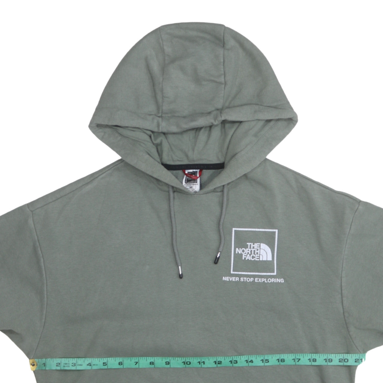 The North Face Womens Green Pullover Hoodie Medium Logo Print Casual