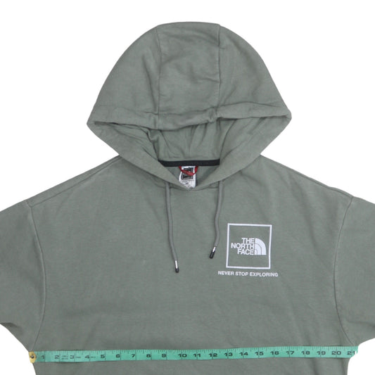 The North Face Womens Green Pullover Hoodie Medium Logo Print Casual