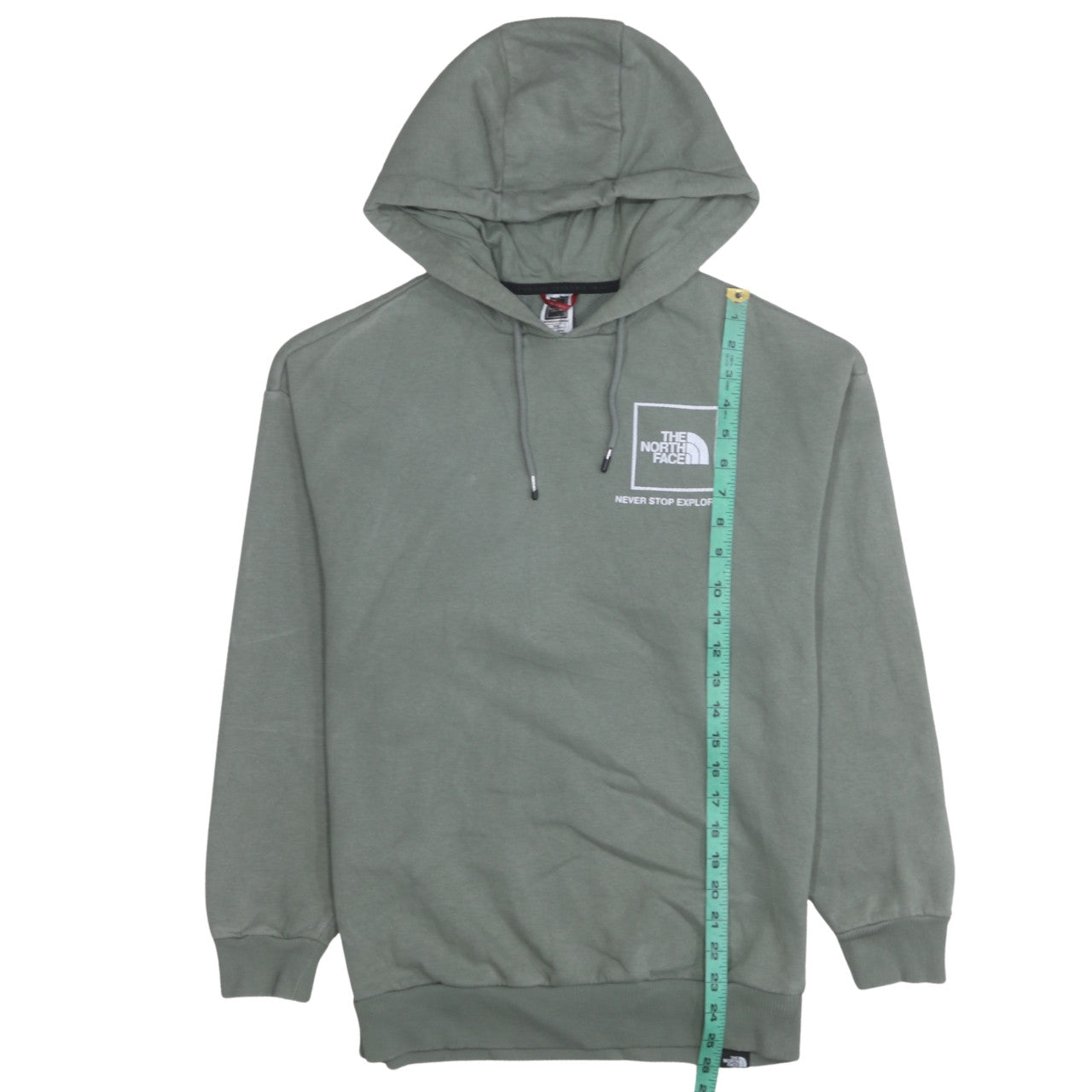 The North Face Womens Green Pullover Hoodie Medium Logo Print Casual